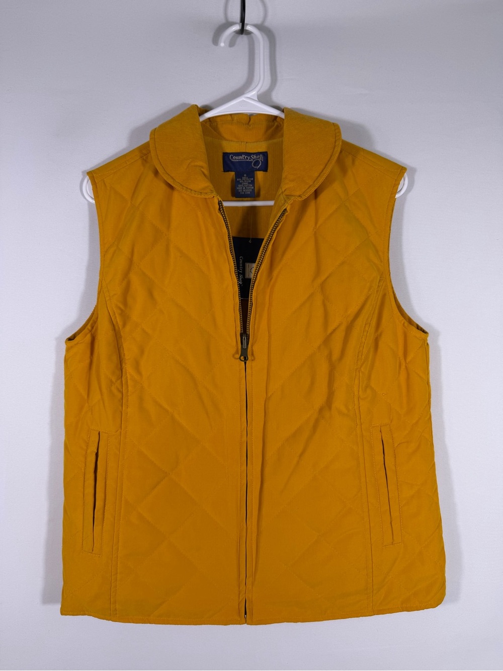 NWT Country Shop Yellow Gold Diamond Quilted Vest Size Small